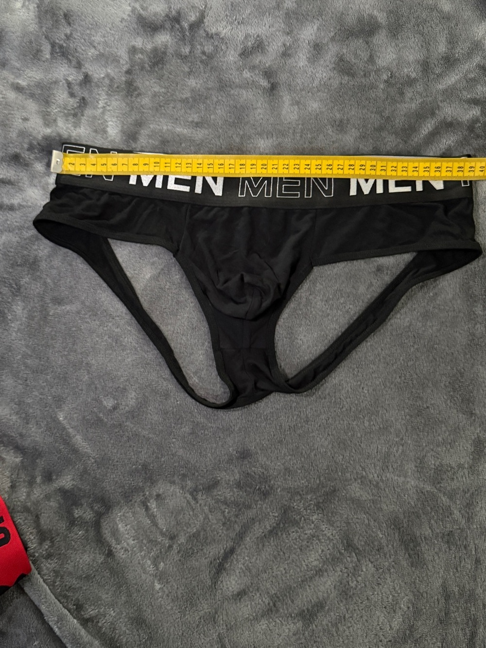 MEN Branded Black Men’s Jock Brief - Supportive Low-Rise Style - Picture 3 of 4